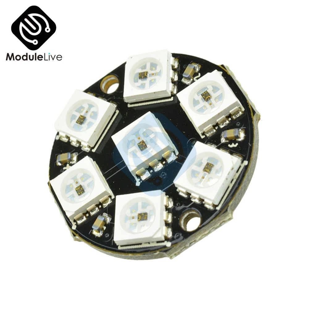 7 битный светодиодный кольцевой светильник WS2812 5050 RGB с интегрированными