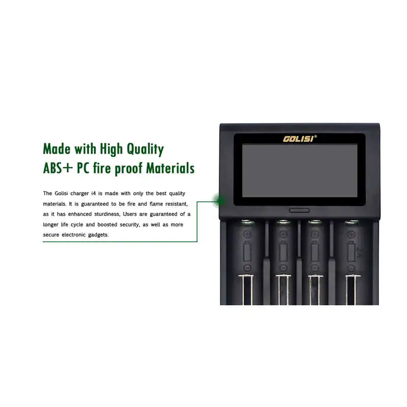 Carregador de Bateria Rápido para Li-ion Golisi Carregador Inteligente 18650 26650 20700 aa Aaa Recarregável i4 Lcd - Image 5