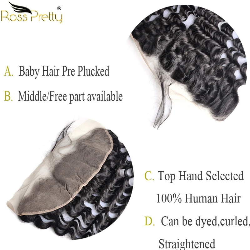 Ross Pretty Peruvian Lace Frontal Deep Wave hair Natural Color Remy Human Hair Pre Plucked Lace Front with Baby Hair Ross Pretty Peruvian Lace Frontal Deep Wave hair Natural Color Remy Human Hair Pre Plucked Lace Front with Baby Hair