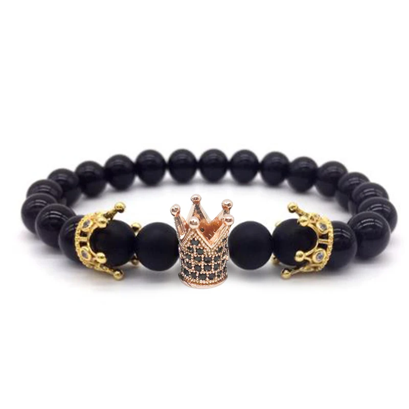 Royal Bracelet Imperial King Crown Micro Pave Crystal Spacer CZ Beads Nomination Bracelet Pope Papa Chaplet Scepter Unusual Gift