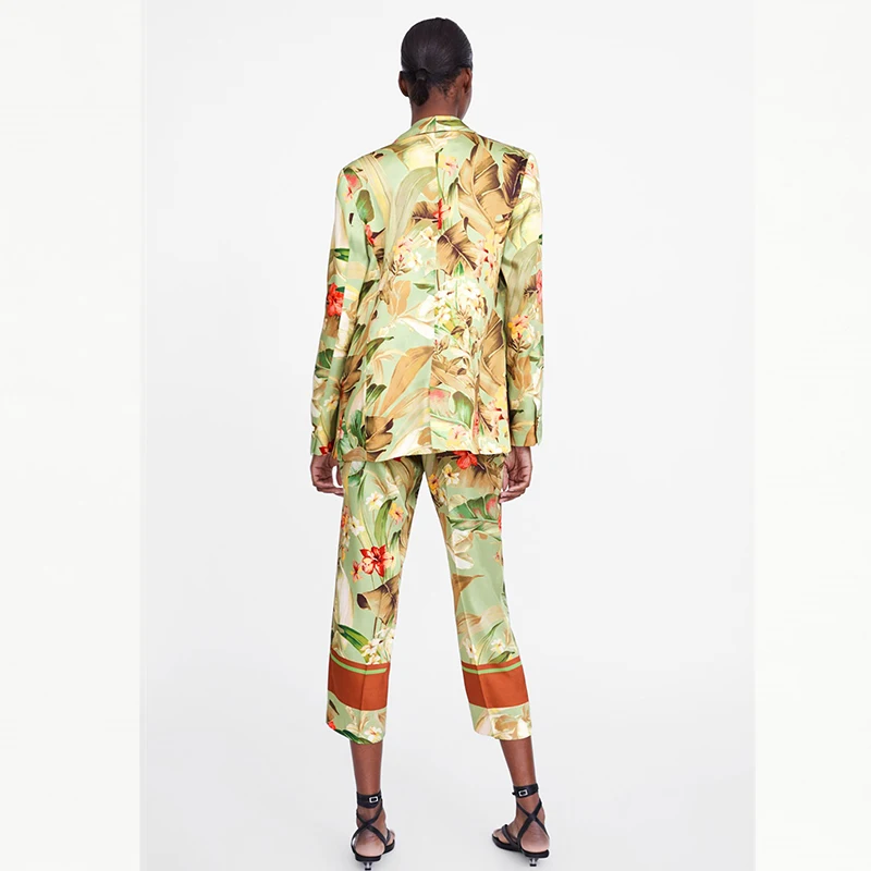 2pcs/set Summer Vintage Floral Print Tracksuit Women Two Piece Set Pants and Shirt Set Halter Casual Wide Leg pants Outfits 2pcs/set Summer Vintage Floral Print Tracksuit Women Two Piece Set Pants and Shirt Set Halter Casual Wide Leg pants Outfits
