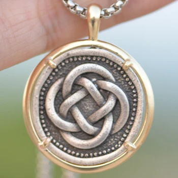 

Men's Celtics Necklace Dropship Vintage Irish Symbol Knot Pendant with 18" Box Chain Everyday Friendship Jewelry A281