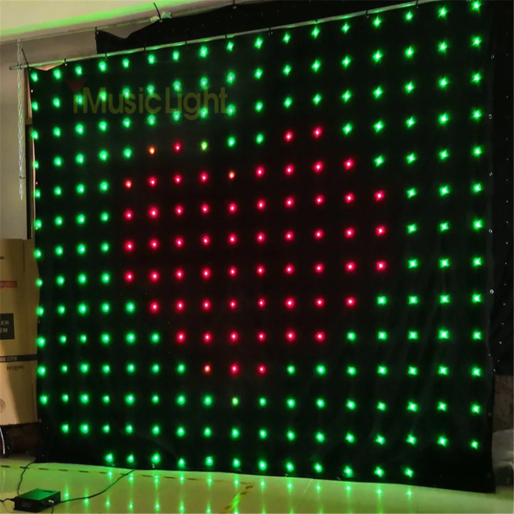 

2.5M*3M P18 LED Backdrop Stage Video Curtain With DMX Controller 60 Animated Patterns For Christmas DJ Stage Event Show