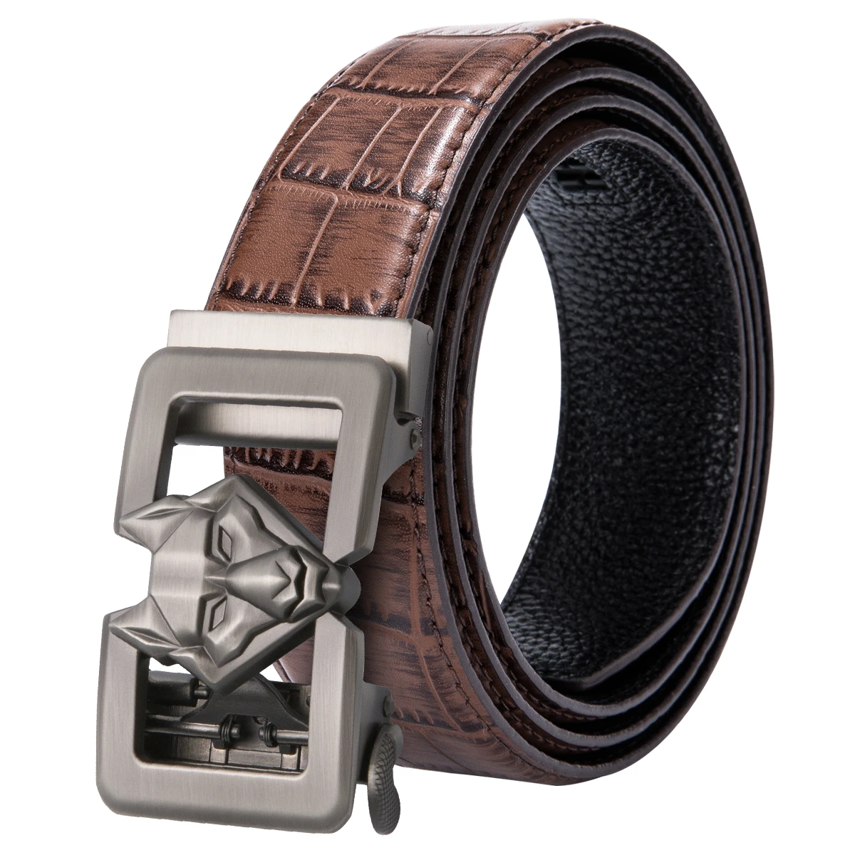 Brand Mens belts Fashion crocodile Leather automatic buckle Belt