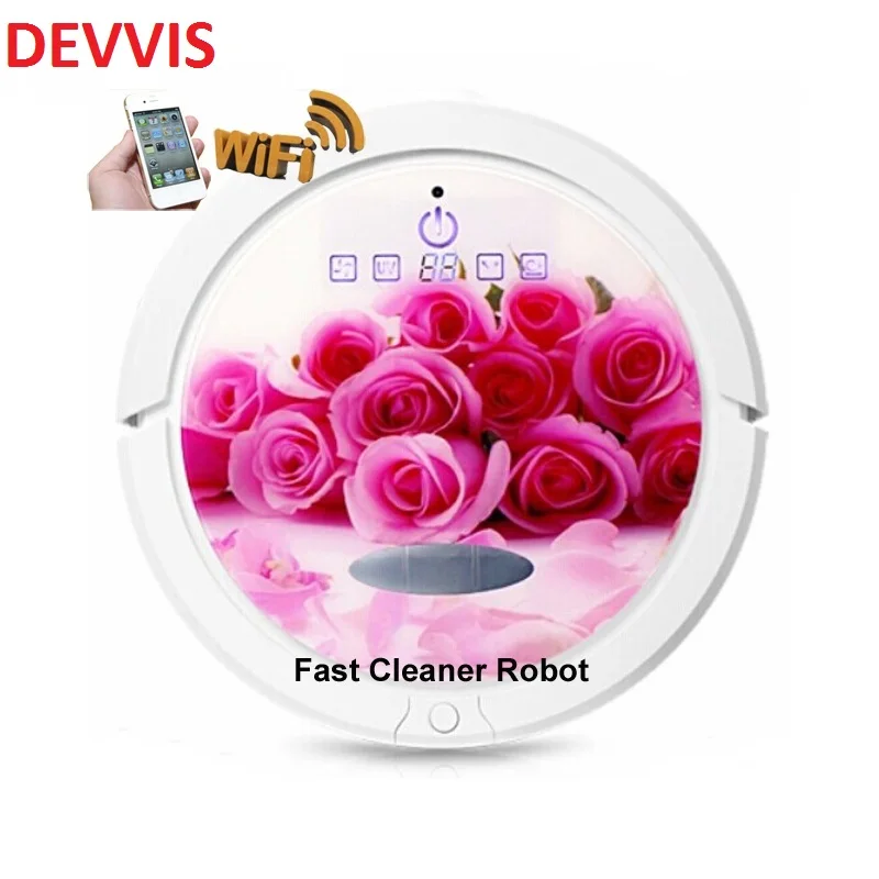 Romantic Red Rose Color WIFI Smartphone App Control Robot Vacuum Cleaner With Water Tank, Independent Wet Mop and Dry Mop Romantic Red Rose Color WIFI Smartphone App Control Robot Vacuum Cleaner With Water Tank, Independent Wet Mop and Dry Mop