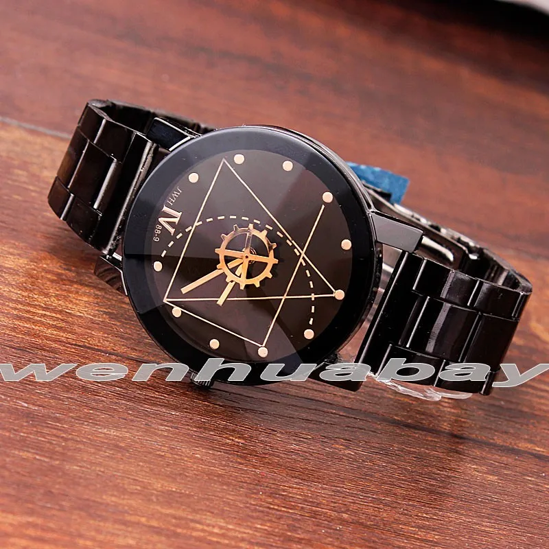 Модные роскошные мужские/женские часы цветок кристалл Нержавеющая Сталь Кварцевые аналоговые наручные часы Q1251