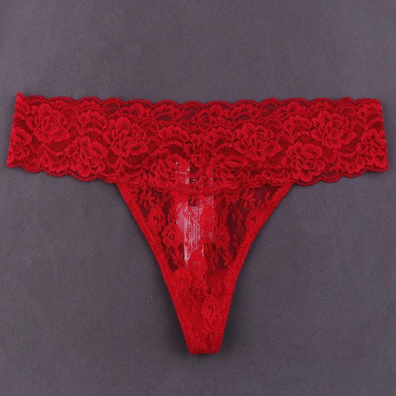 Fashion Sexy Women Red Cozy Lace Thongs Briefs Short G Thongs Hollow 