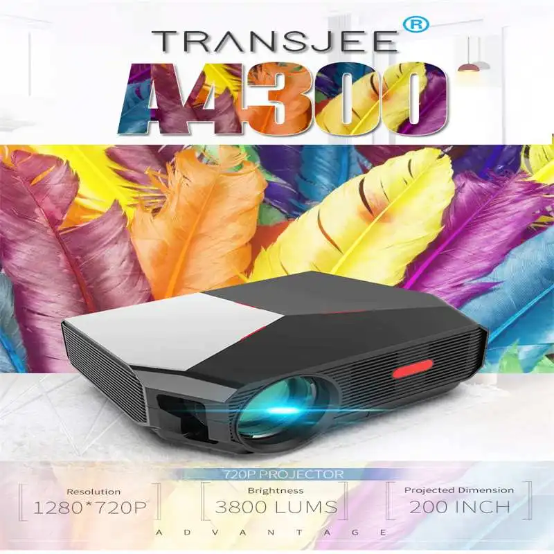 

A4300 Video Projector With Full HD 1080p Native Resolution For Home Cinema Movie Android Projector With 23 Languages