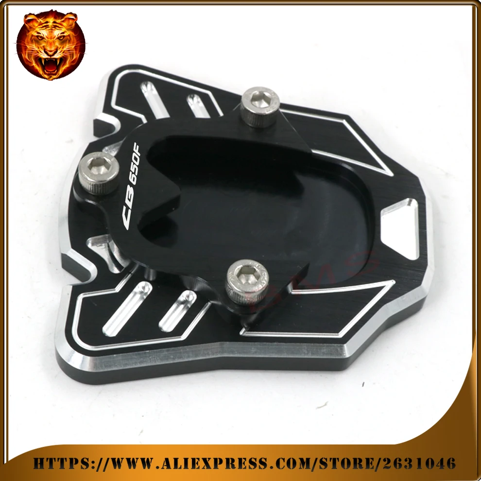 Motorcycle foot Side Kickstand pad Stand Extension Support Plate For