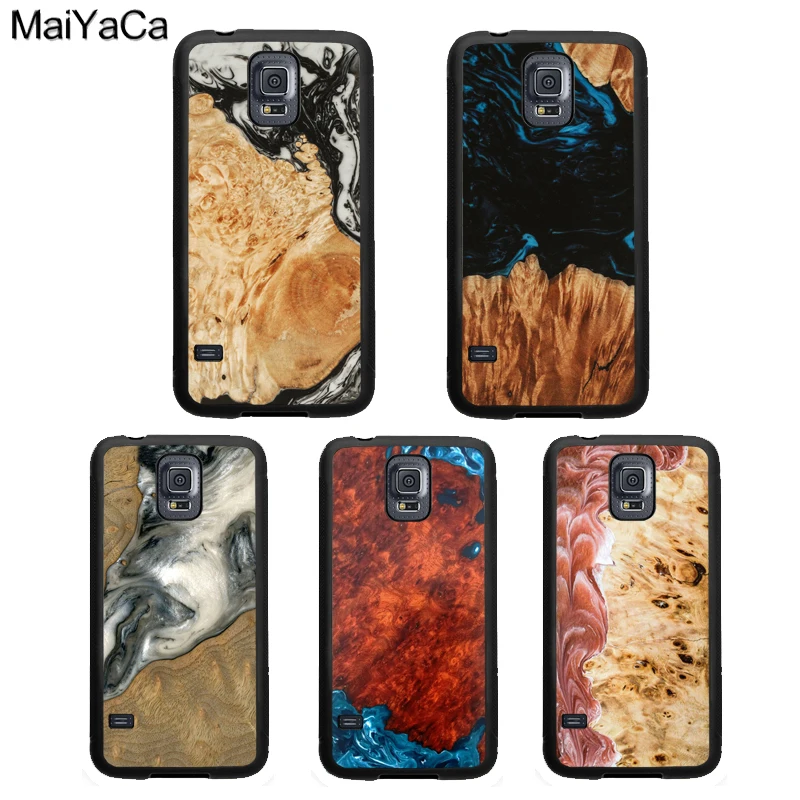 

MaiYaCa Luxury Wood Resin Protective Case For Samsung Galaxy S10 Plus Lite S8 S9 S5 S6 S7 Edge Note 9 4 8 Back Cover Shell