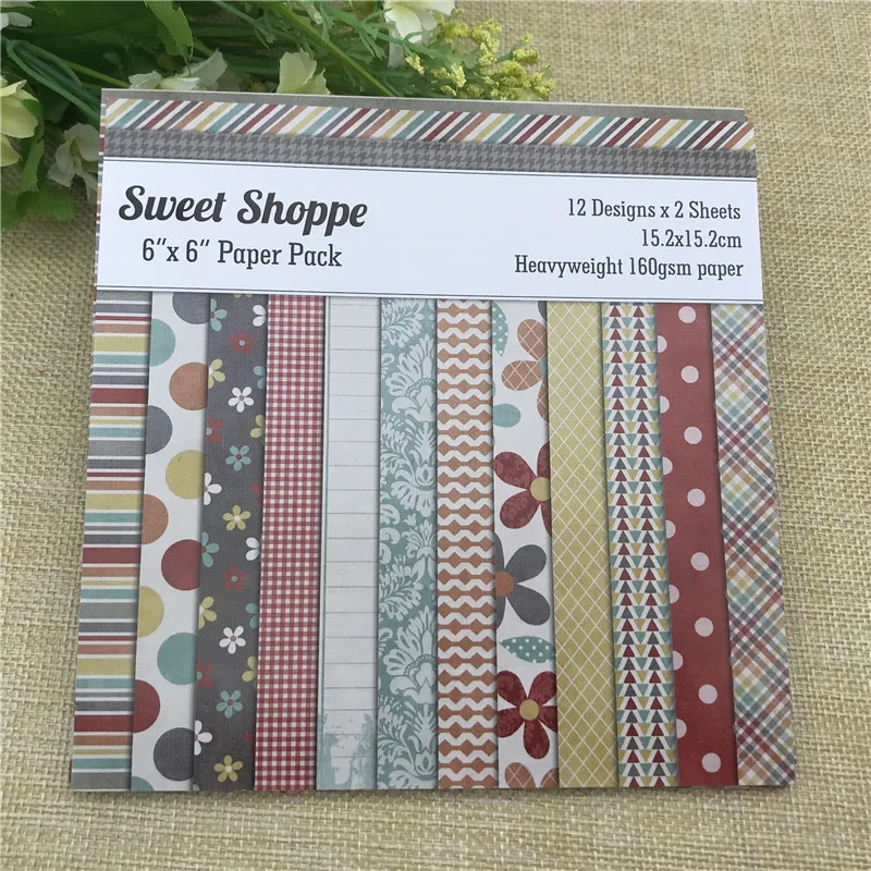 24 Sheet 6"x6" Sweet Shoppe Of The Flower Patterned Paper Scrapbooking