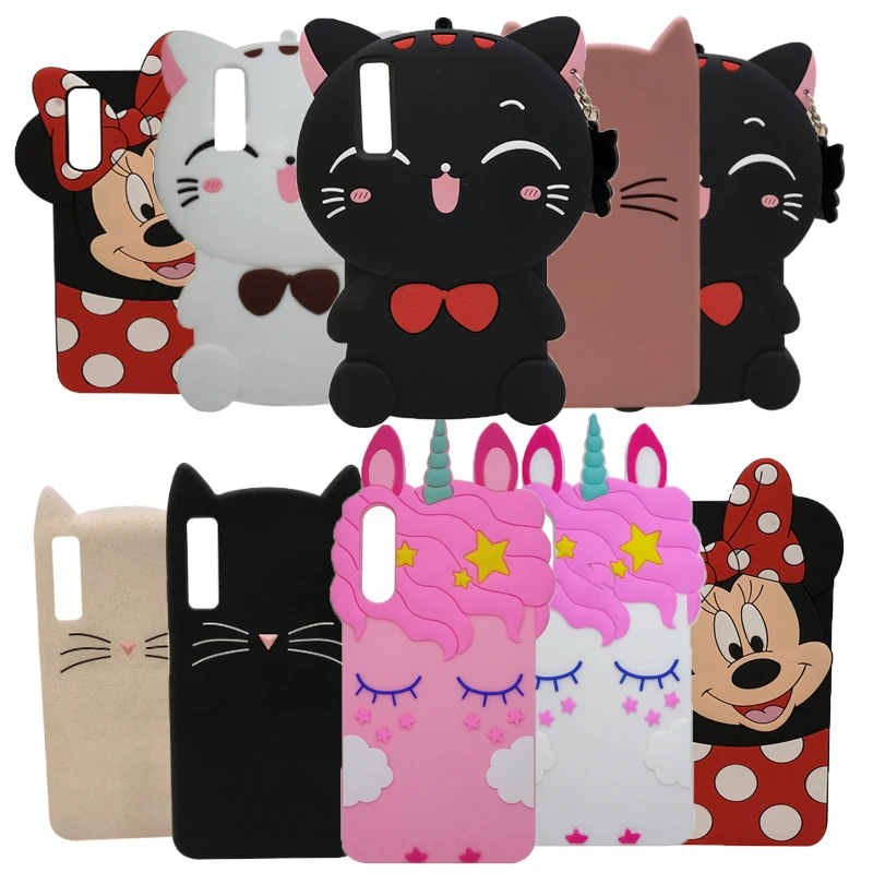 

Phone Cases For Samsung Galaxy A7 2018 3D Cute Cartoon Minnie Cat unicorn soft Silicone Cover on For Samsung Galaxy A750 A7 2018