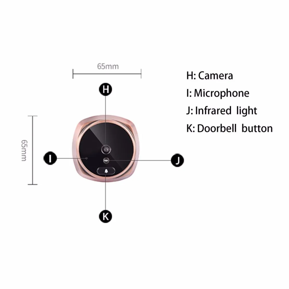 3,0 дюймов цветной ЖК-экран дверной звонок зритель цифровой дверной глазок зритель камера дверной глазок видео запись 120 градусов ночное видение