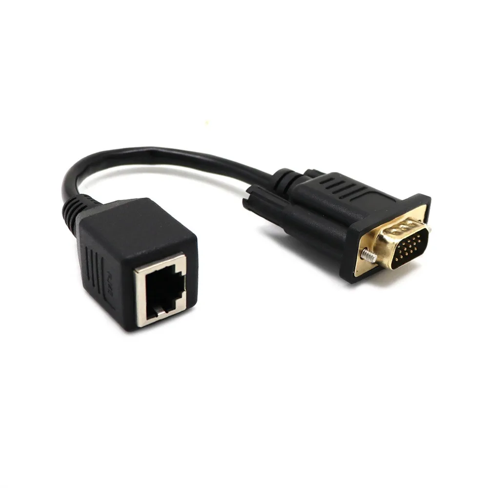 2018 New VGA Extender Male To Lan Cat5 Cat5e RJ45 Female
