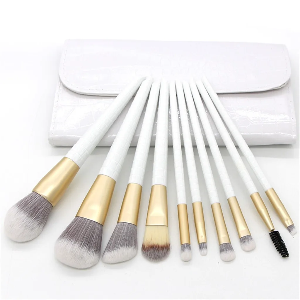 

10Pcs Makeup Brush Set With Multi Functional makeup brush set with bag Professional brush natural Comestic kit pincel maquiagem