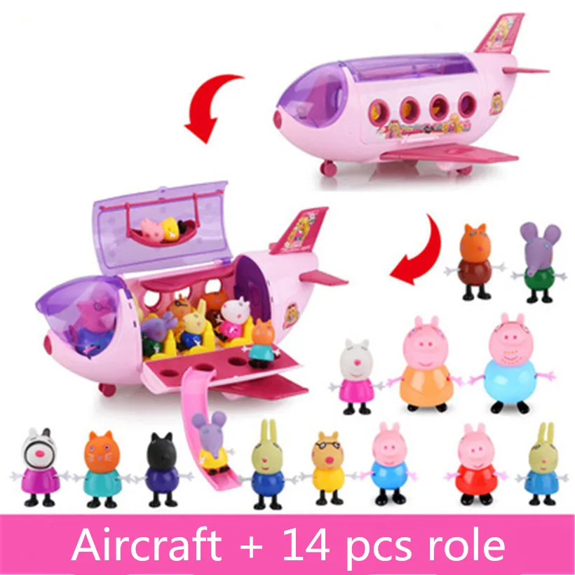 

Peppa Pig Series Fashion Aircraft Family Roles Doll Action Figure Model Children Gifts