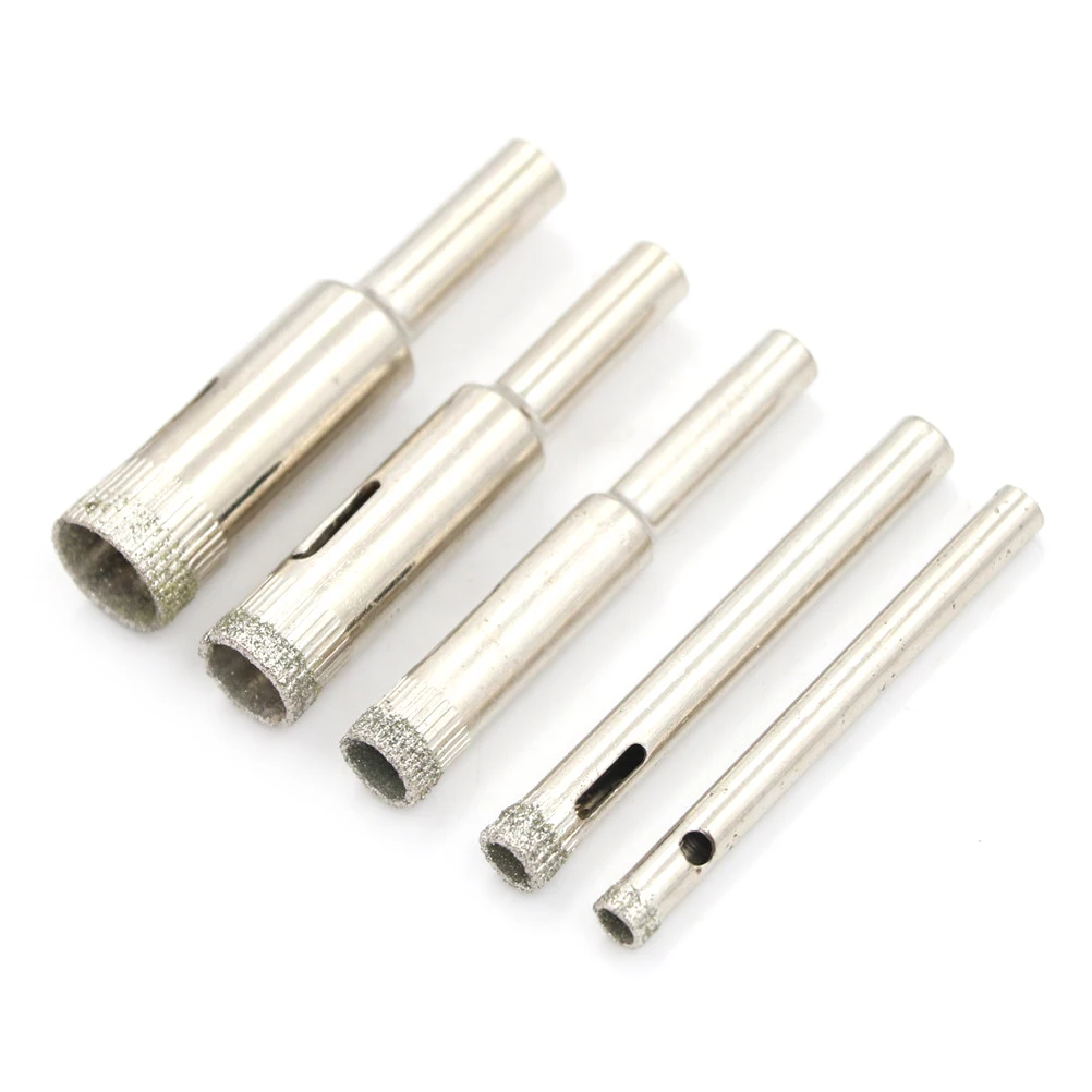 

5pcs Diamond Coated Core Hole Saw Drill Bit Set Tools For Tiles Glass 5-12 mm