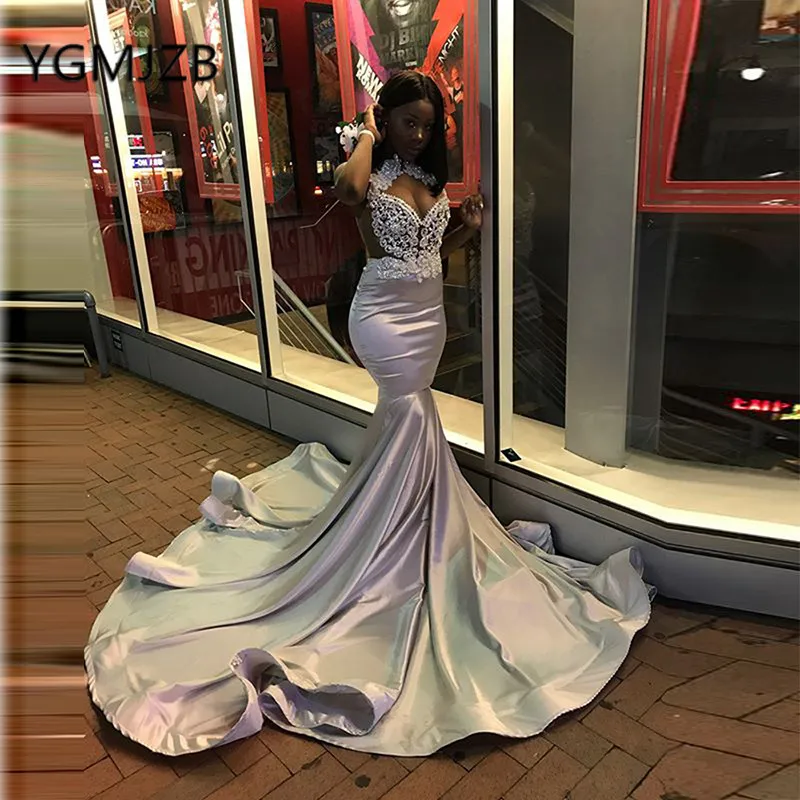Zilver Sparkly Kristallen Lange Mermaid Avondjurken 2019 Black Girl Prom Gown Afrikaanse Vrouwen Formele Prom Party Dress Zilver Sparkly Kristallen Lange Mermaid Avondjurken 2019 Black Girl Prom Gown Afrikaanse Vrouwen Formele Prom Party Dress