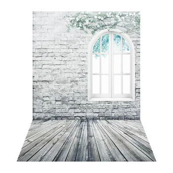 

1.5 * 2.1m Digital Printed Photography Backdrop Flower Window Home Wooden Floor Pattern Background for Kid Children Baby Newborn