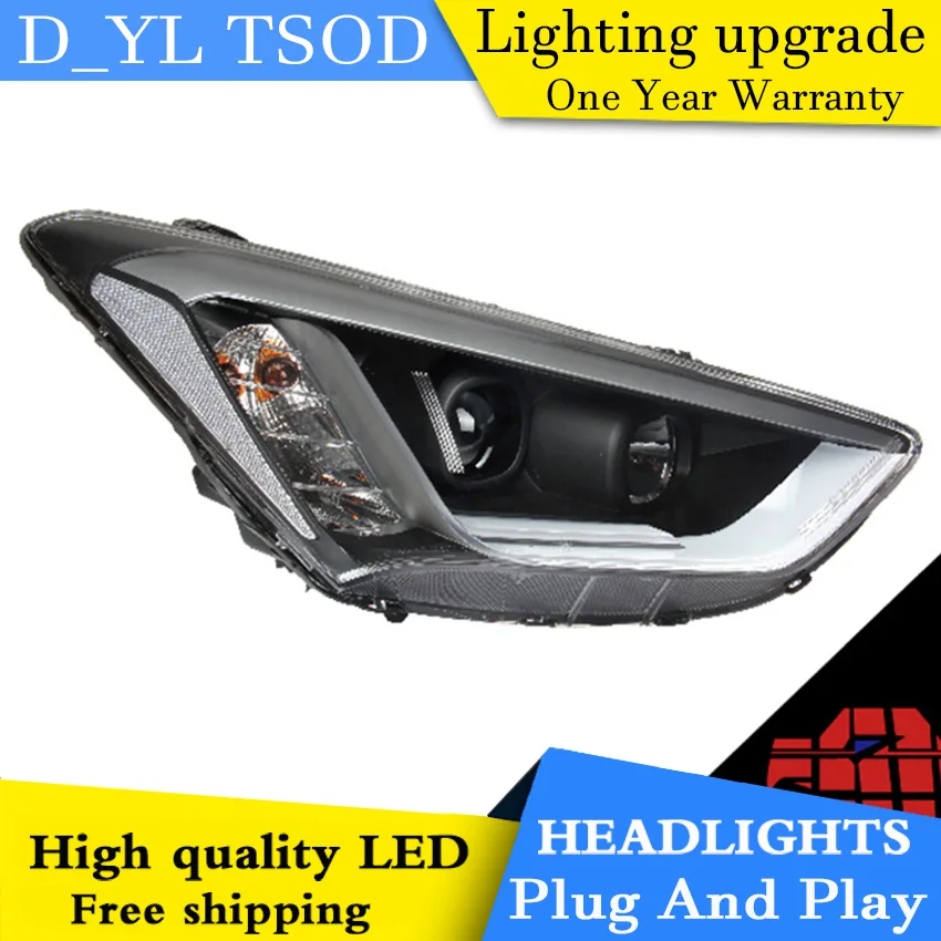 

Car Styling For Santafe IX45 headlights 2013-2015 IX45 led headlight Head Lamp led drl projector headlight H7 hid Bi-Xenon Lens