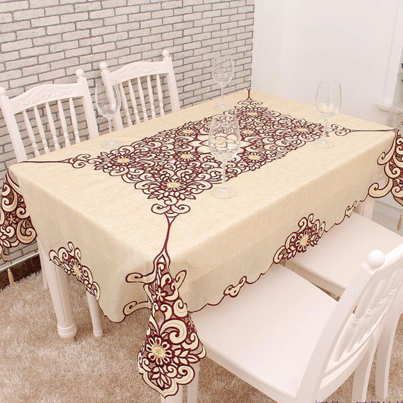 Rectangular Table cloth Cuting Work Tablecloth Tablelinen Embroidery