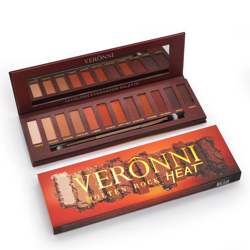 

12 Glitter Colors Matte Shimmer Eyeshadow Makeup Nude Warm Brown Red Cosmetics Kits Sexy Charming Eyeshadow Palette TSLM1