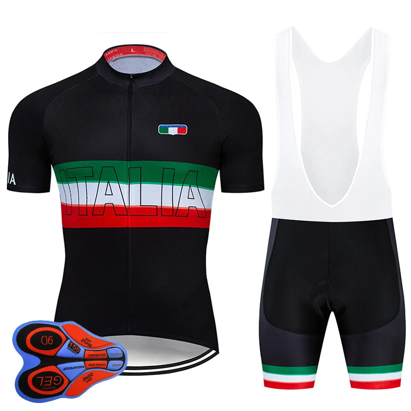Pro Team ITALIA Велоспорт 9D Комплект Джерси велосипед одежда Ropa Ciclismo мужская летняя быстросохнущая велосипедная одежда короткий Майо Culotte - Цвет: Cycling Set