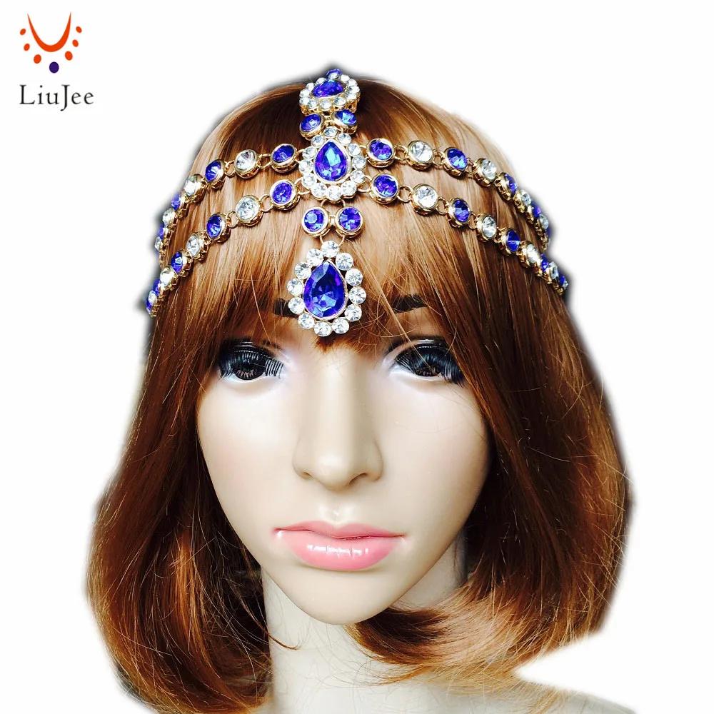 Liujee Baby Blue Head Piece Wedding Prom Grecian Goddess Boho