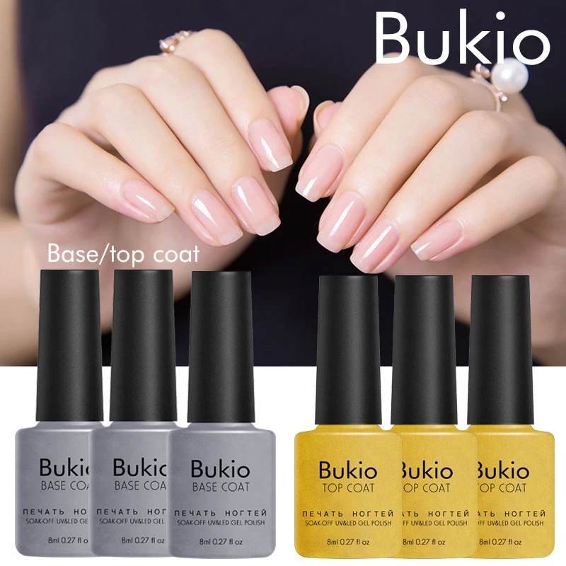 

Bukio Semi Permanent Enamels Nail Polish Base and Top Coat A Set of Gel Varnishes Nails Stuff 8ml Manicure Design Gel