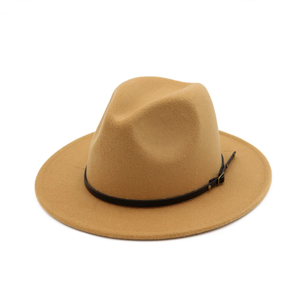 

Fashion Felt Hat Women Fedoras Hats with Belt Men Vintage Trilby Caps Cotton Fedoras Casual Jazz Hat Chapeau Femme Panama Cap