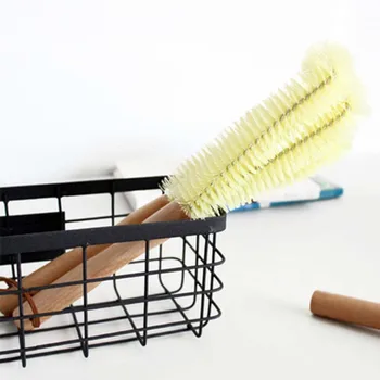 

Japanese Style Wooden Long Handle Beech Cup Brush Bottle Brush Kitchen Supplies Household Brush Portable Cup Cleaning Brush 1PC