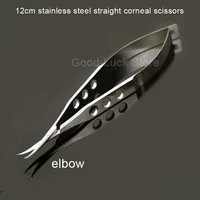 12.5cm stainless steelelbow corneal scissors micro scissors 1