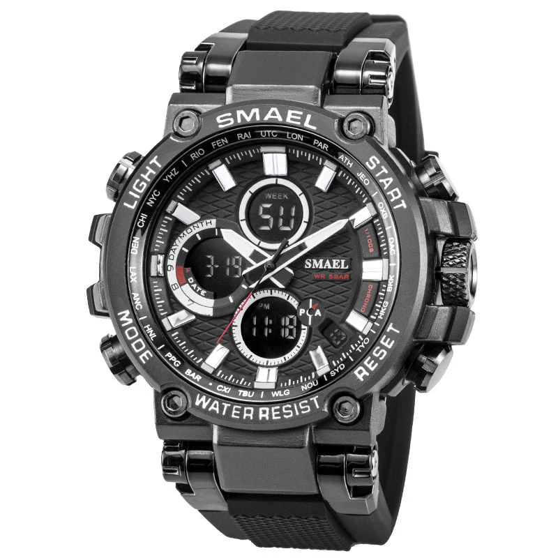 SMEAL Men Watch Digital Waterproof Clock Men Army Military Watches LED Men's Wrist Watch Sport Watch water resistant