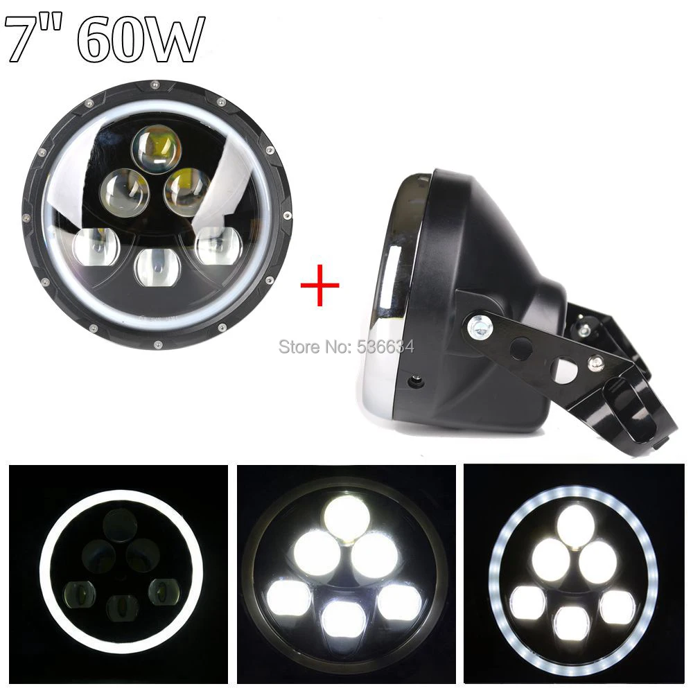 

7 Inch Projector Led Headlight with Angel Eyes and Lamp Shell or Headlamp Shell for Motorcycle,Hornet,Suzuki,Yamaha