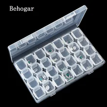 Behogar 28 Grid 11*17CM Cases Boxes Make up Storage Container Makeup Organizer for Nail Necklace Rings Earring Jewelry Accessory