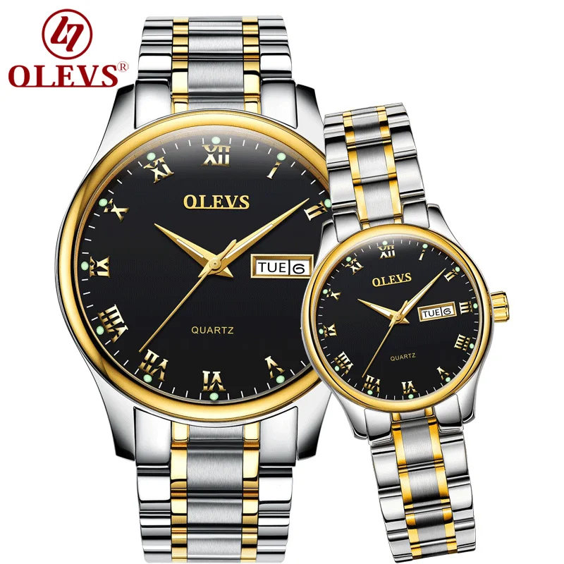 Часы OLEVS для пар женские часы из нержавеющей стали мужские uhr Reloje mujer montre femme
