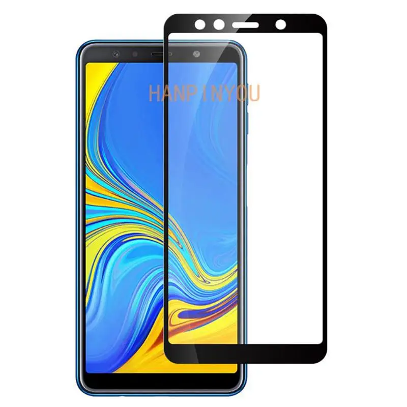10 шт./партия для Samsung Galaxy A7() A750F 6," 9D полное покрытие для клея Закаленное стекло пленка защитная пленка для экрана - Цвет: Black