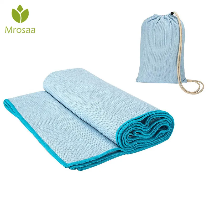 190x68cm on Slip Yoga Towels 100 Microfiber Sweat Absorbing Pilates Yoga Mat Towel with Carry