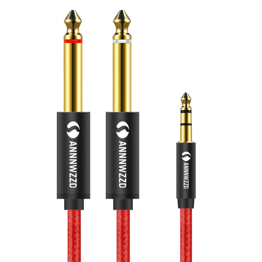 3.5mm Jack to 6.35mm Adapter Audio Cable for Mixer Amplifier Speaker Gold Plated Double 6.5mm 3.5 Jack Male Splitter Audio Cable 3.5mm Jack to 6.35mm Adapter Audio Cable for Mixer Amplifier Speaker Gold Plated Double 6.5mm 3.5 Jack Male Splitter Audio Cable