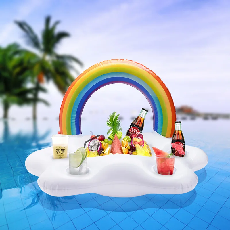 Ведро для льда Радужные облака держатель для напитков вода забавная игрушка бассейн плоты надувные плавающие летние пляжные вечерние Детские подстаканники