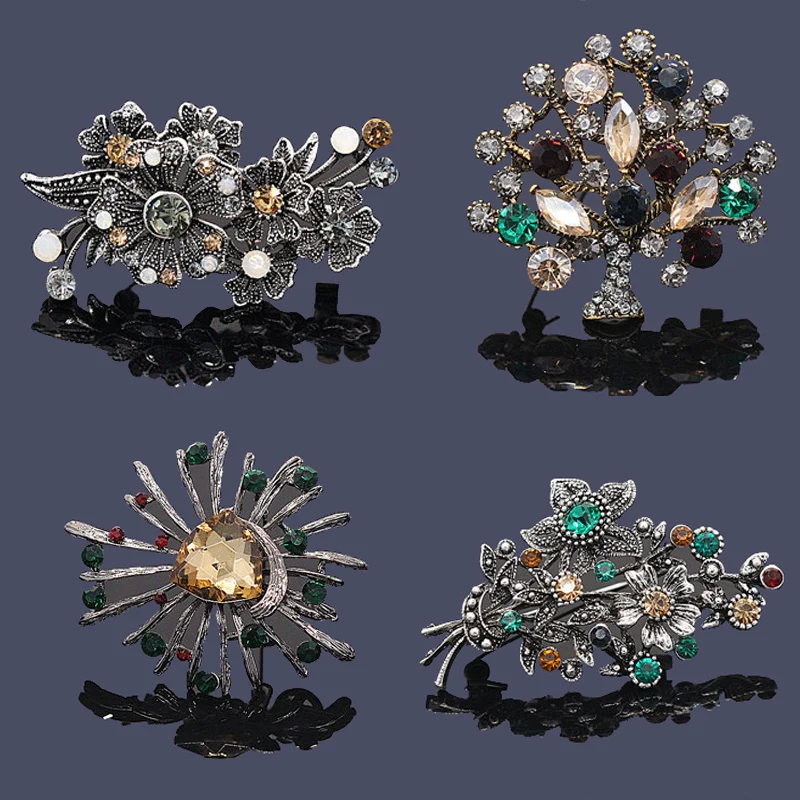 

Ajojewel Vintage Jewelry Antique Gold/Silver Plated Hollow Flower/Tree Brooch Jewelry Birthday Gift