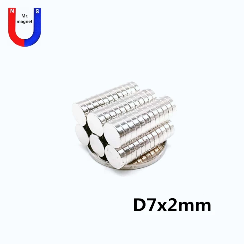 

Selling 200pcs N35 7x2 Super Strong Round Disc De Imanes 7mm x 2mm Rare Earth Neodymium magnet 7*2