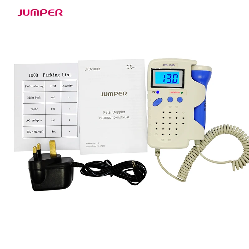 

Baby Doppler foetal JPD-100B LCD Fetal Heart Rate Detection Device, Portable Ultrasonic Heartbeat Sound FHR Diagnostic Monitor