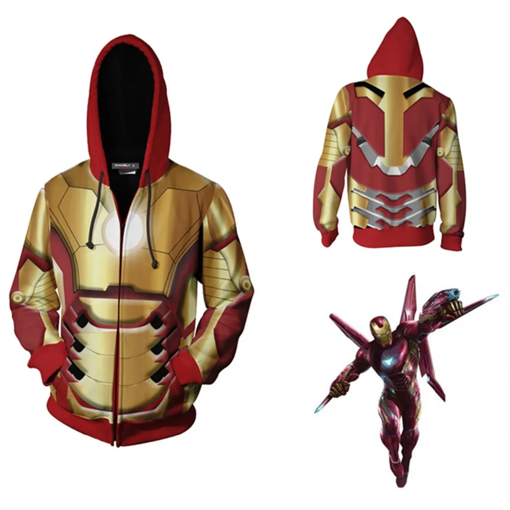 

Avengers Endgame Quantum Realm Sweatshirt Jacket Advanced Tech Hoodie Cosplay Costumes 2019 new superhero Iron Man Hoodies suit