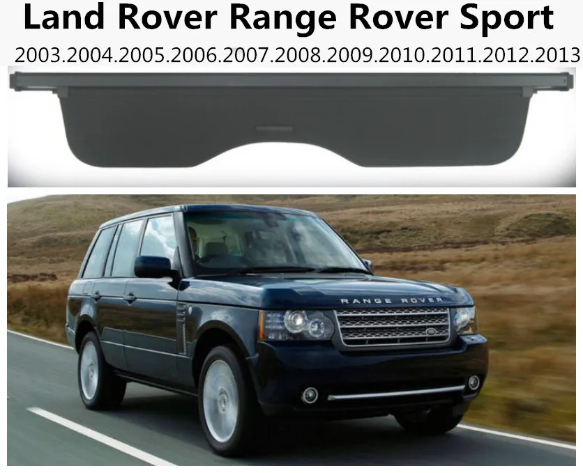 

For Land Rover Range Rover Sport 2003-2013 Rear Trunk Security Shield Cargo Cover High Qualit Black Auto Accessories