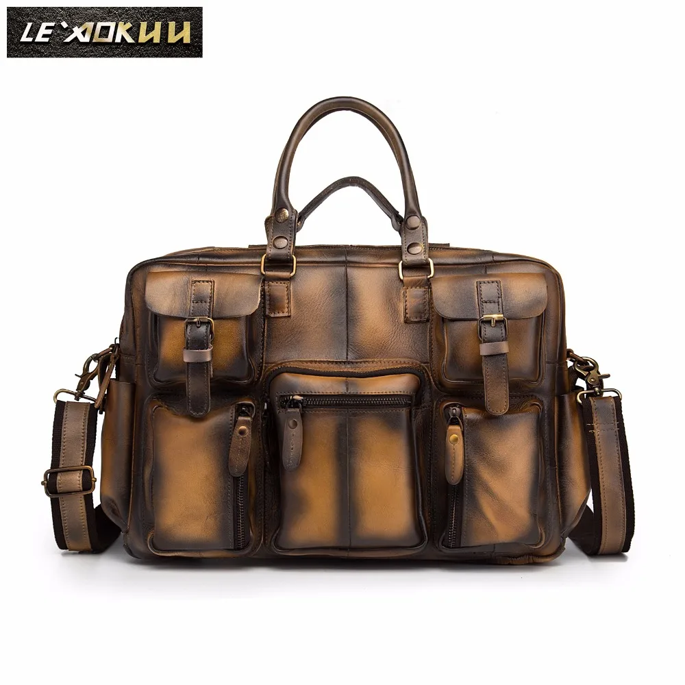 

Quality leather Men Fashion Handbag Business Briefcase Commercia Document Laptop Case Design Male Attache Portfolio Bag 3061lb