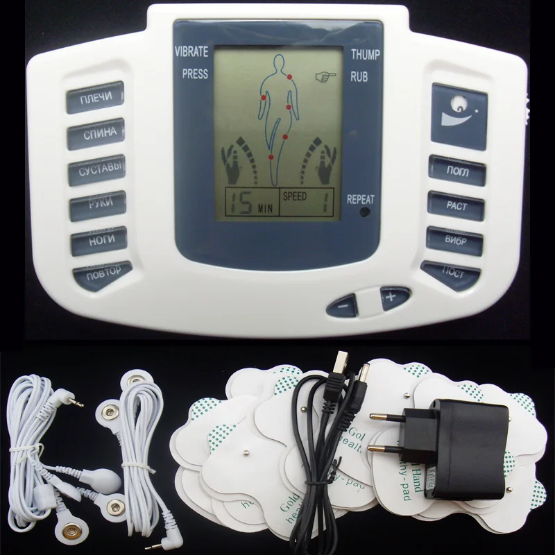 Russian Version Electronic Body Slimming Pulse Massage For Muscle Relax Pain Relief Stimulator Tens Acupuncture Therapy