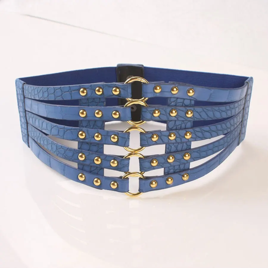 

Elastic waistband female black fashion super wide belt pad seal rice white decoration Y223