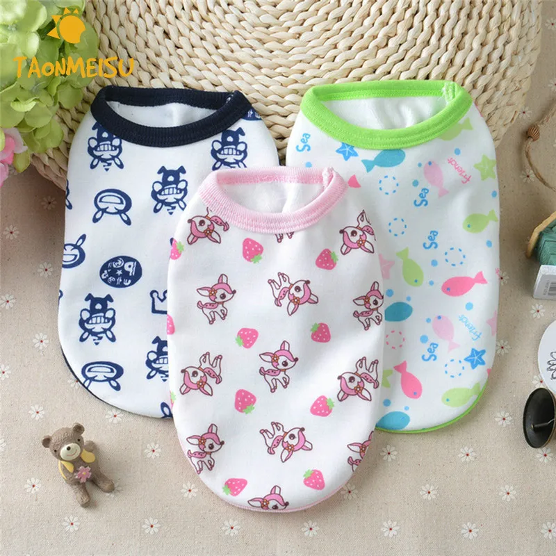 

Multi Color Dog Clothes Cute Cartoon Dogs Vest Spring Summer Cotton Pet Clothes For Dog Chihuahua Yorkshire Drop Shipping