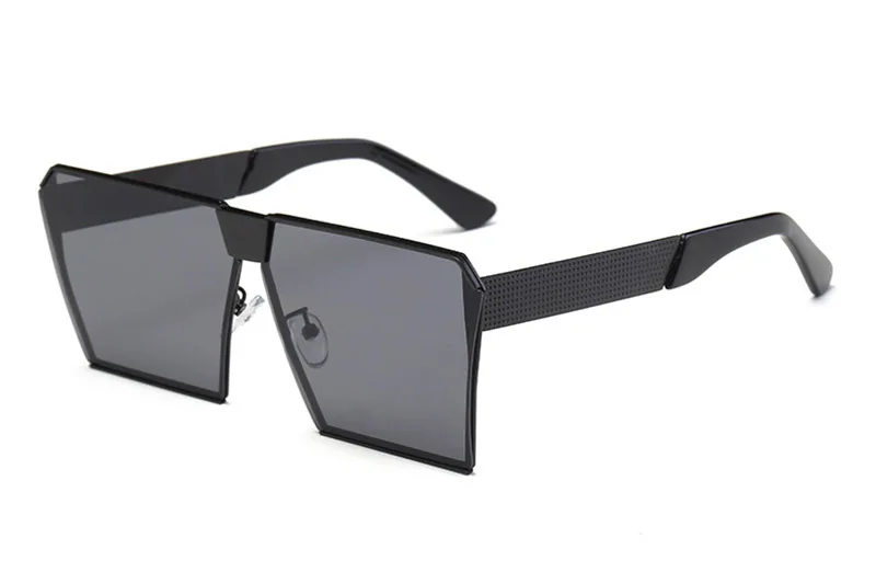 LEIDISEN Новинка крупные женские солнцезащитные очки уникальные брендовые дизайнерские солнцезащитные очки Винтаж Оправы для очков для Для женщин Одежда высшего качества UV400 - Цвет линз: Black w black lens